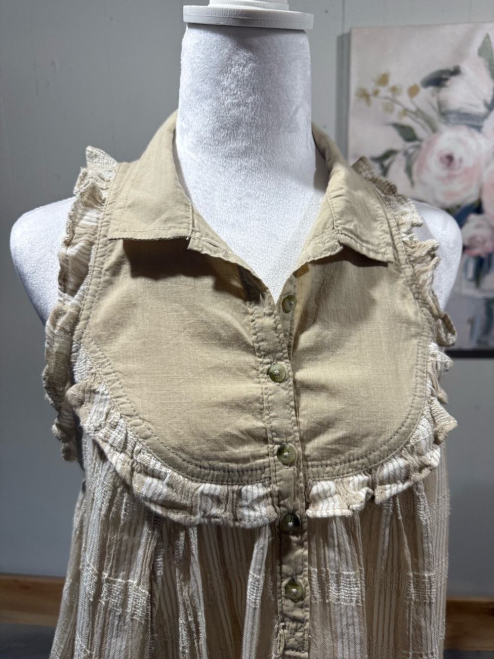 Anthropologie Pilcro Seaside Collared Swing Blouse Button-Up Shirt - Picture 3 of 13